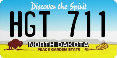 ND license plate HGT711