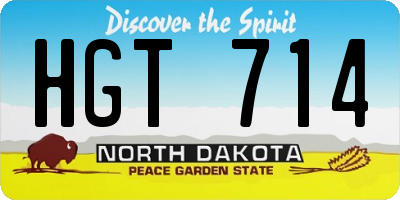 ND license plate HGT714