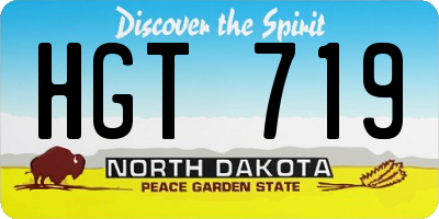 ND license plate HGT719