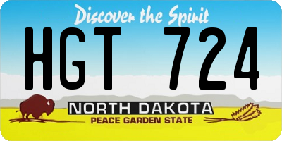 ND license plate HGT724