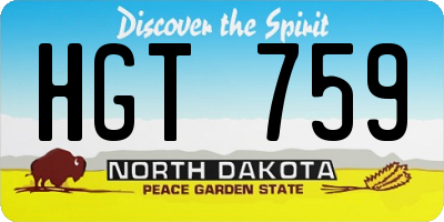 ND license plate HGT759