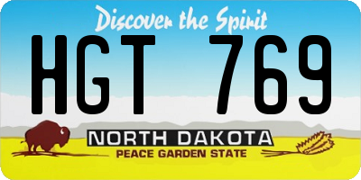 ND license plate HGT769