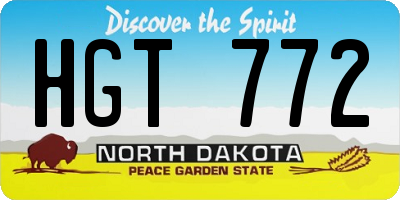 ND license plate HGT772