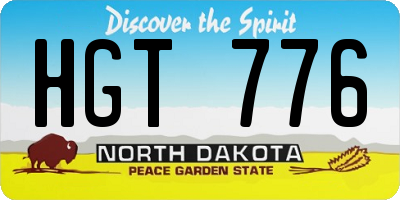 ND license plate HGT776