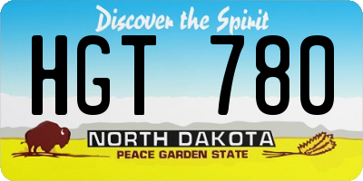 ND license plate HGT780