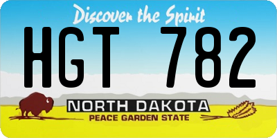 ND license plate HGT782