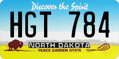 ND license plate HGT784