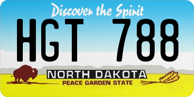 ND license plate HGT788