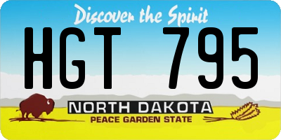 ND license plate HGT795