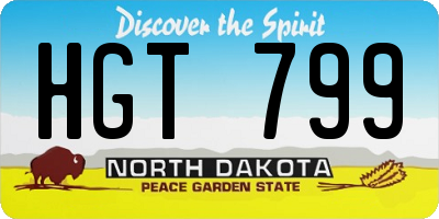 ND license plate HGT799