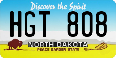 ND license plate HGT808