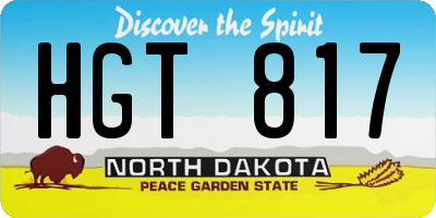 ND license plate HGT817