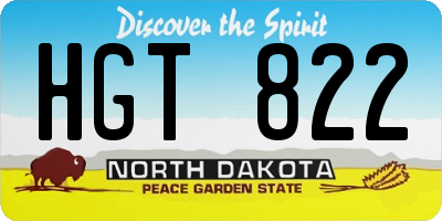ND license plate HGT822