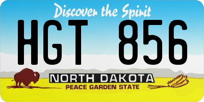 ND license plate HGT856