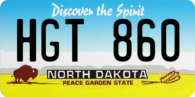 ND license plate HGT860