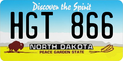 ND license plate HGT866