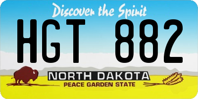 ND license plate HGT882