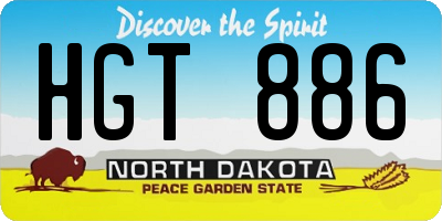 ND license plate HGT886