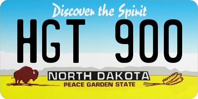 ND license plate HGT900