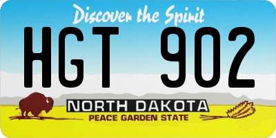 ND license plate HGT902