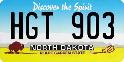 ND license plate HGT903