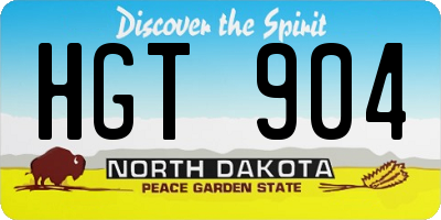 ND license plate HGT904