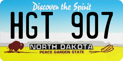 ND license plate HGT907