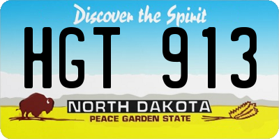 ND license plate HGT913