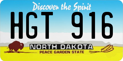 ND license plate HGT916