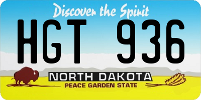 ND license plate HGT936