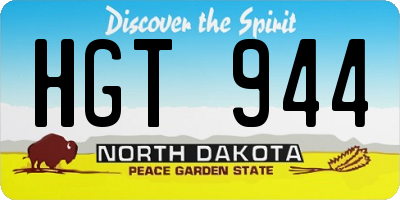ND license plate HGT944