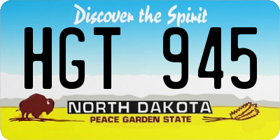 ND license plate HGT945