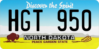 ND license plate HGT950