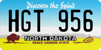 ND license plate HGT956
