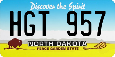 ND license plate HGT957