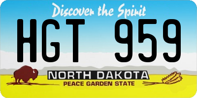 ND license plate HGT959