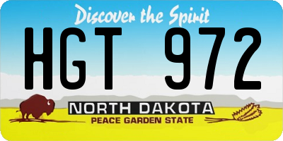 ND license plate HGT972