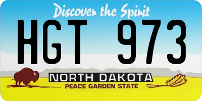 ND license plate HGT973