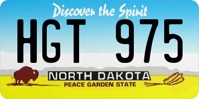 ND license plate HGT975