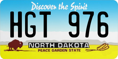 ND license plate HGT976