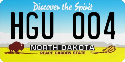 ND license plate HGU004