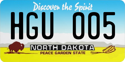 ND license plate HGU005