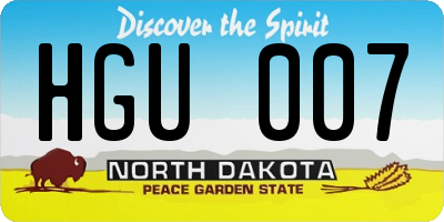 ND license plate HGU007