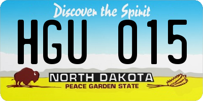 ND license plate HGU015