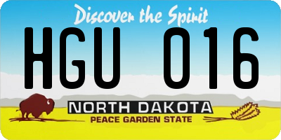 ND license plate HGU016