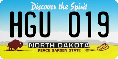 ND license plate HGU019