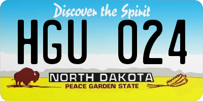 ND license plate HGU024