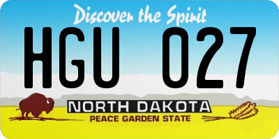 ND license plate HGU027