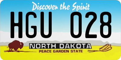 ND license plate HGU028