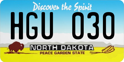 ND license plate HGU030